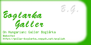 boglarka galler business card