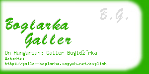 boglarka galler business card